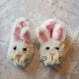 Lazyone children bunny slippers, 3T, white and pink